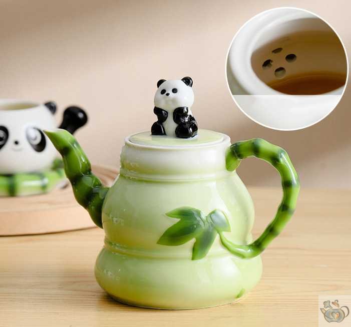 Service à thé porcelaine fantaisie Panda | Théières à la folie