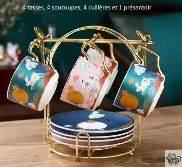 Service thé porcelaine couleurs vives nacrées | Théières à la folie