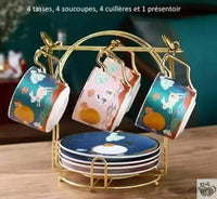 Thumbnail for Service thé porcelaine couleurs vives nacrées | Théières à la folie