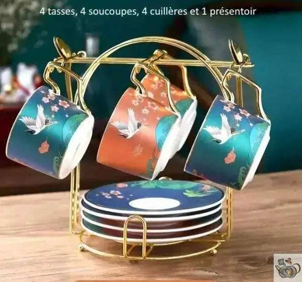 Service thé porcelaine couleurs vives nacrées | Théières à la folie