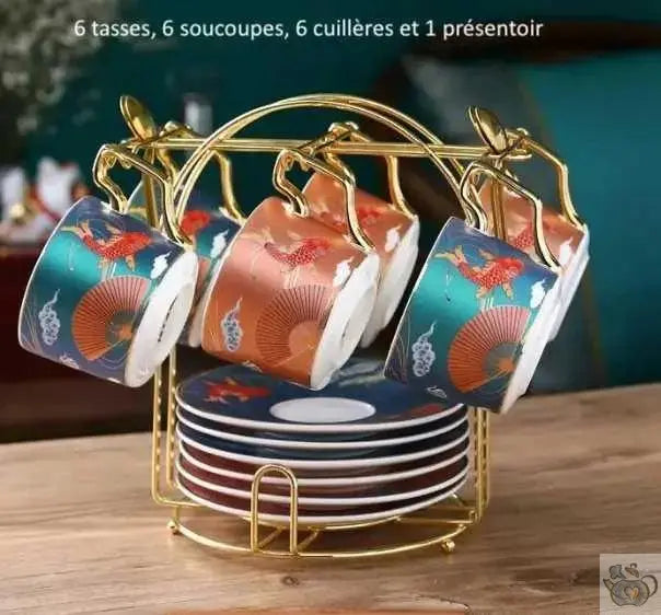 Service thé porcelaine couleurs vives nacrées | Théières à la folie