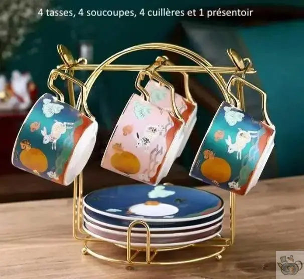 Service thé porcelaine couleurs vives nacrées | Théières à la folie