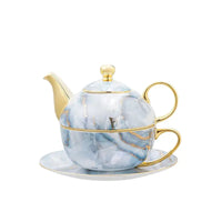 Thumbnail for Service thé solitaire en porcelaine marbrée | Théières à la folie