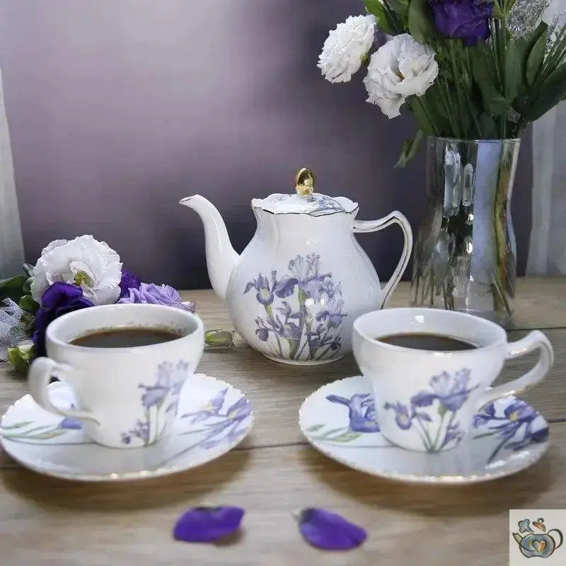 Set à thé duo porcelaine iris | Théières à la folie