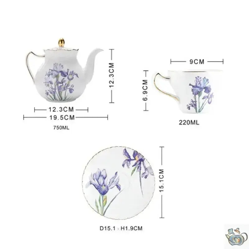 Set à thé duo porcelaine iris | Théières à la folie