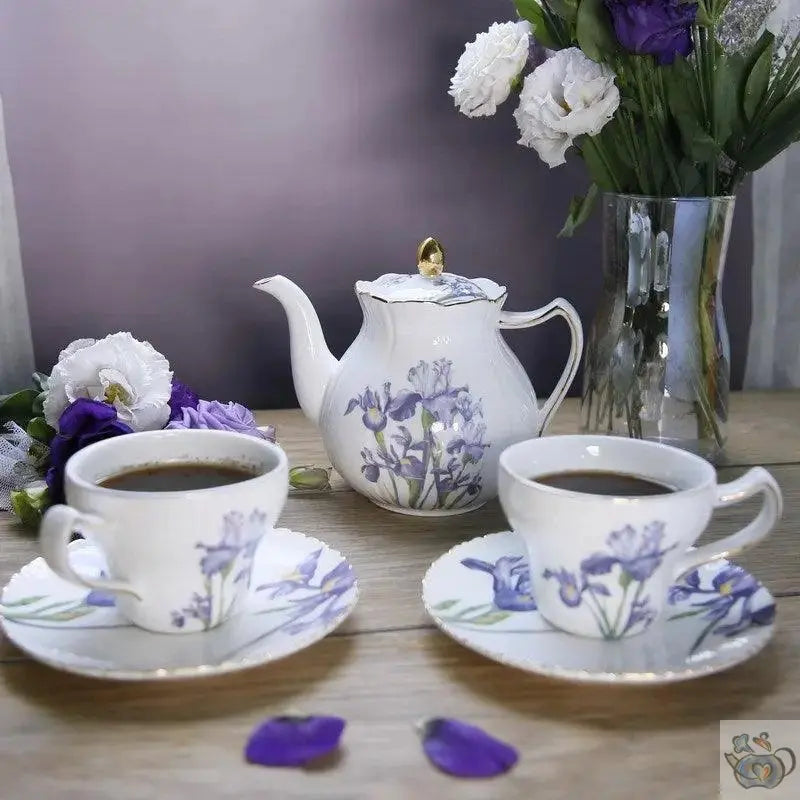 Set à thé duo porcelaine iris | Théières à la folie