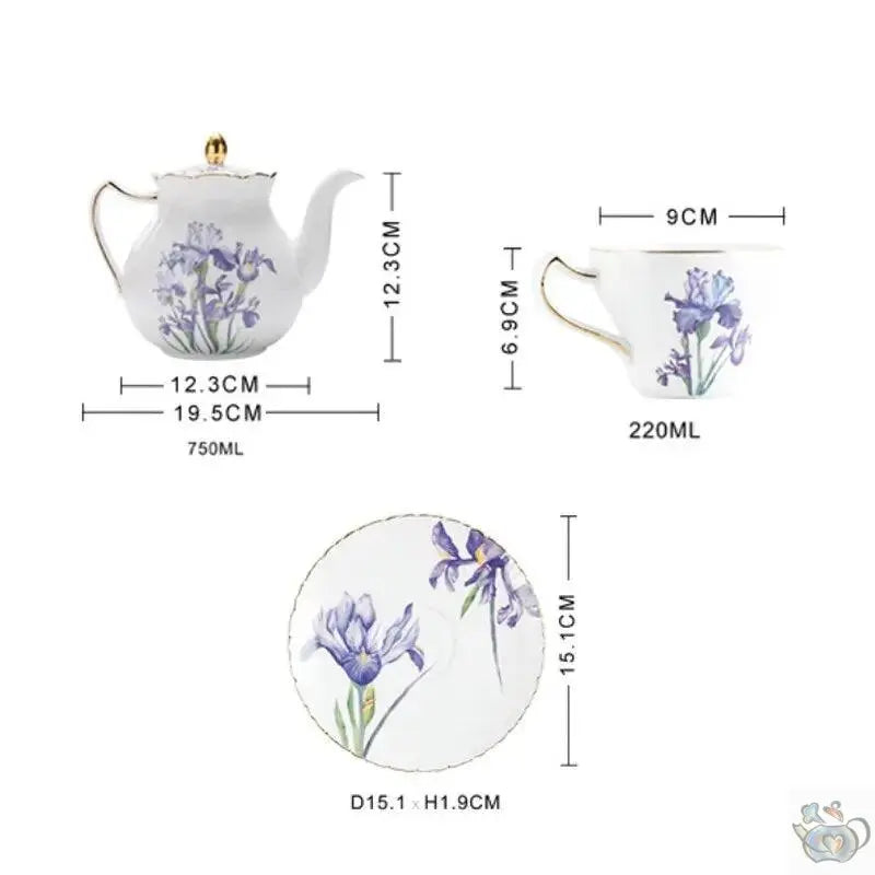 Set à thé duo porcelaine iris | Théières à la folie