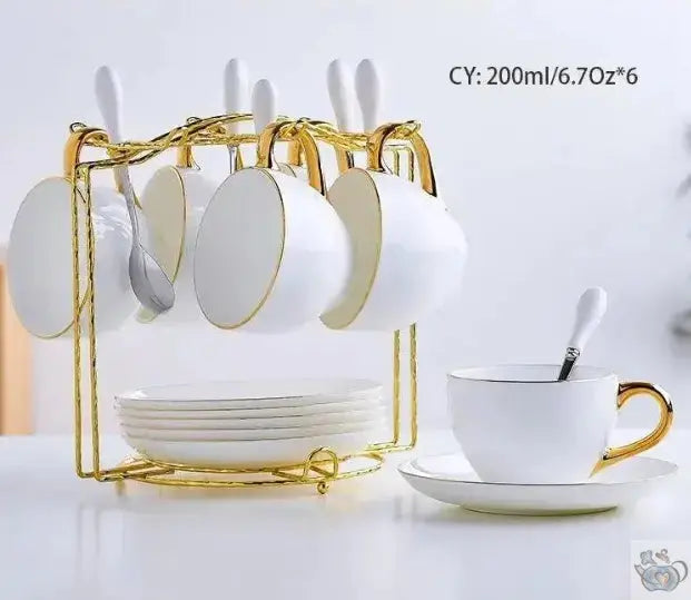 ​Set de thé en porcelaine blanche et or | Théières à la folie