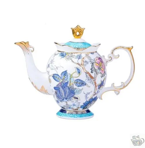 Set de thé porcelaine bleue modulable orchidées | Théières à la folie