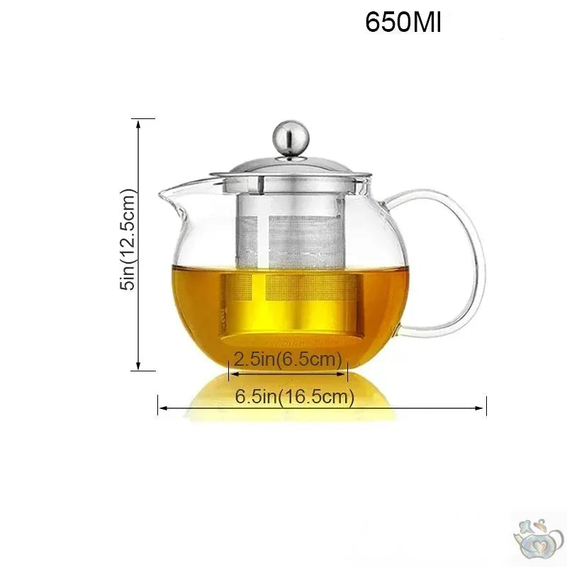 Théière en verre avec filtre en verre ou inox | Théières à la folie
