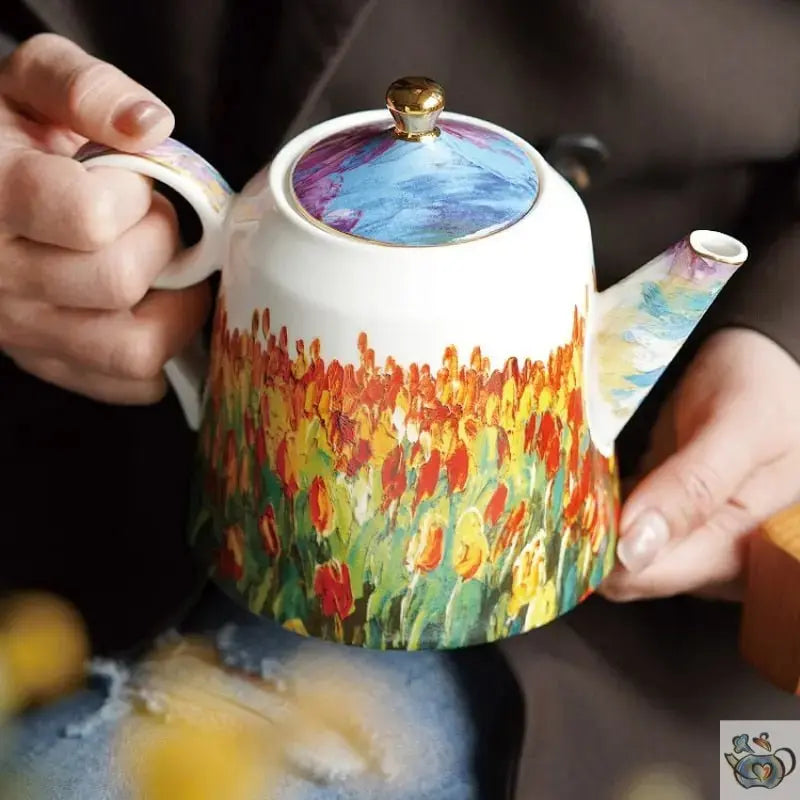 Tasse à thé porcelaine motif impressionniste | Théières à la folie