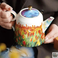 Thumbnail for Tasse à thé porcelaine motif impressionniste | Théières à la folie