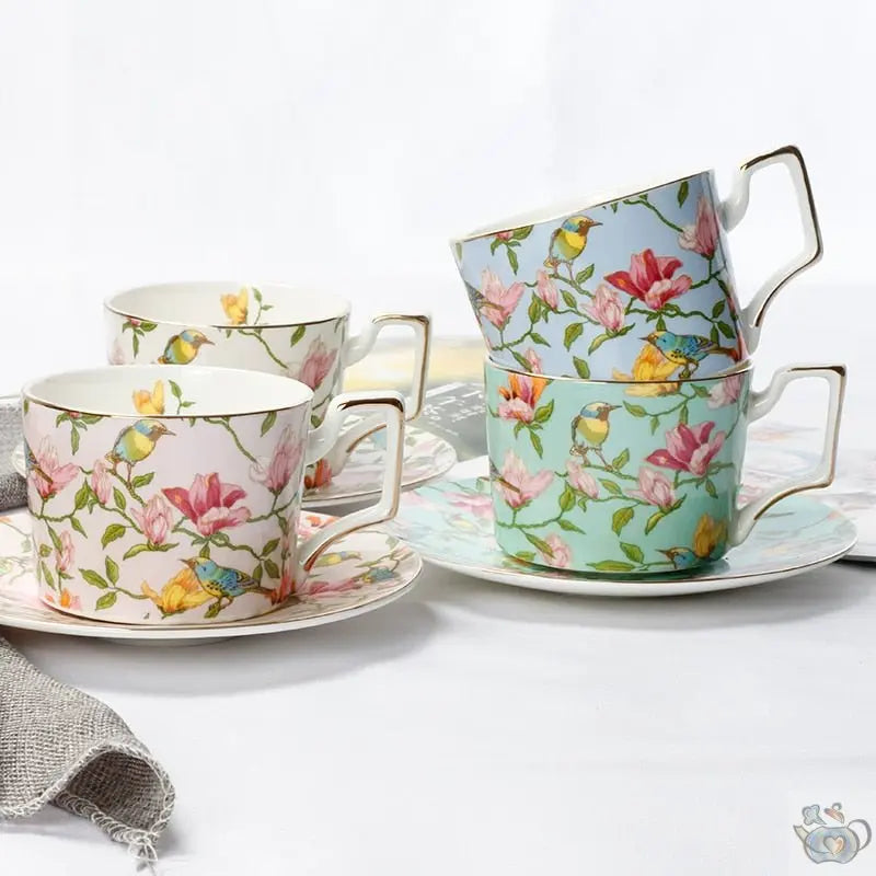 Tasse à thé ou café porcelaine jardin exotique | Théières à la folie