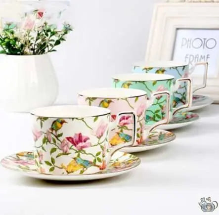 Tasse à thé ou café porcelaine jardin exotique | Théières à la folie