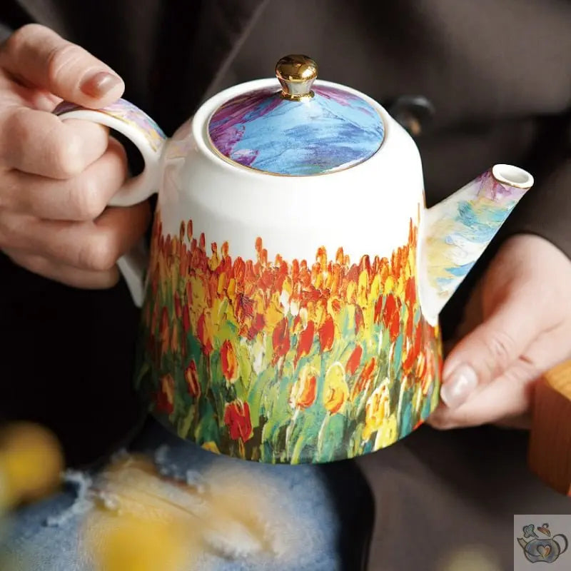 Tasse à thé porcelaine motif impressionniste | Théières à la folie