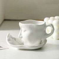 Thumbnail for Tasse porcelaine art déco visage en miroir | Théières à la folie