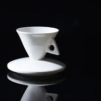 Thumbnail for Tasse art design conique porcelaine blanche | Théières à la folie