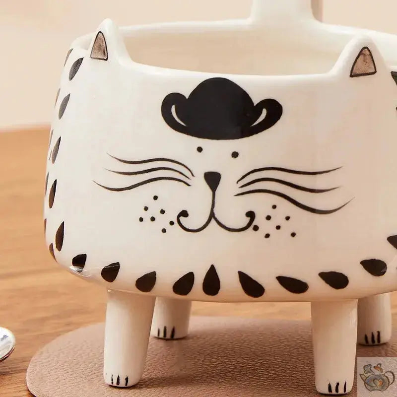 Tasse céramique ludique chat sur 4 pattes | Théières à la folie