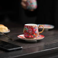 Thumbnail for Tasse en céramique émaillée fleurs tradition | Théières à la folie