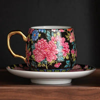 Thumbnail for Tasse en céramique émaillée fleurs tradition | Théières à la folie