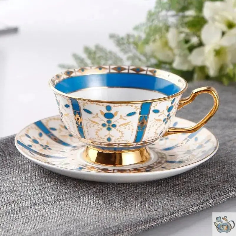 Tasse porcelaine rose ou bleu motifs rayonnant | Théières à la folie