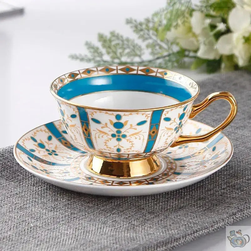 Tasse porcelaine rose ou bleu motifs rayonnant | Théières à la folie