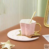 Thumbnail for Tasse porcelaine sur soucoupe lune étoilée | Théières à la folie