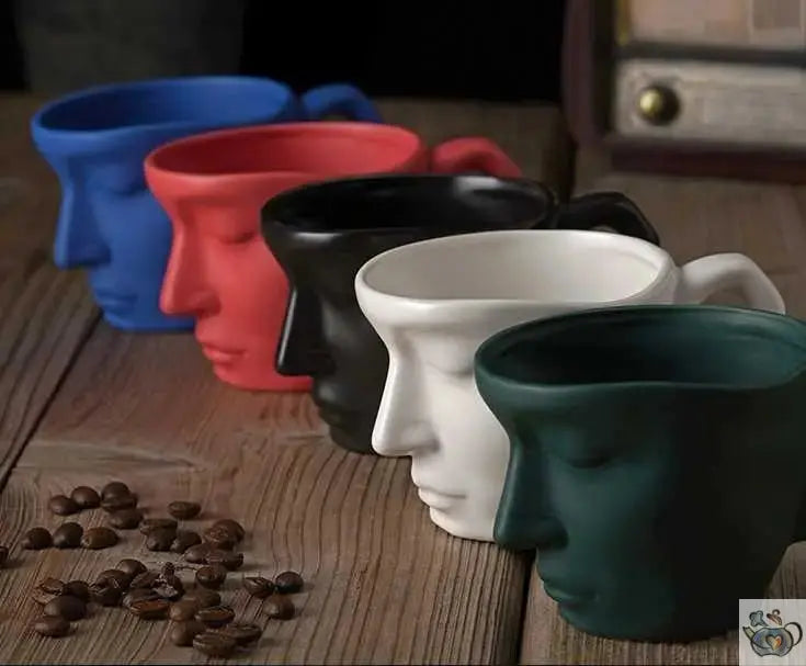 Tasse porcelaine visage art déco | Théières à la folie