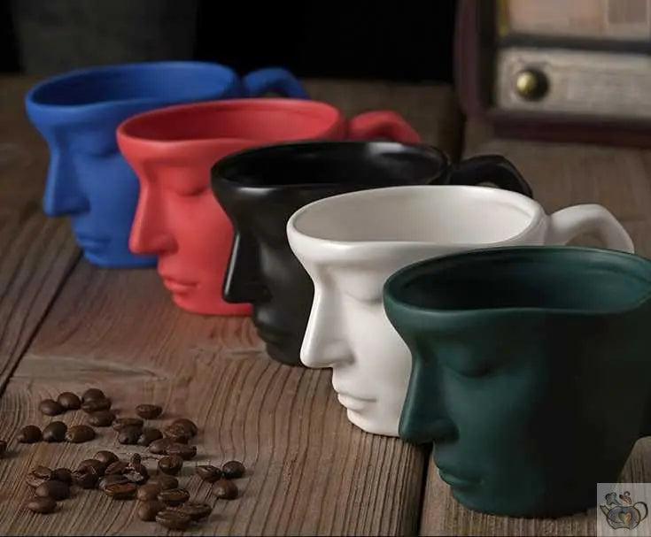 Tasse porcelaine visage art déco | Théières à la folie