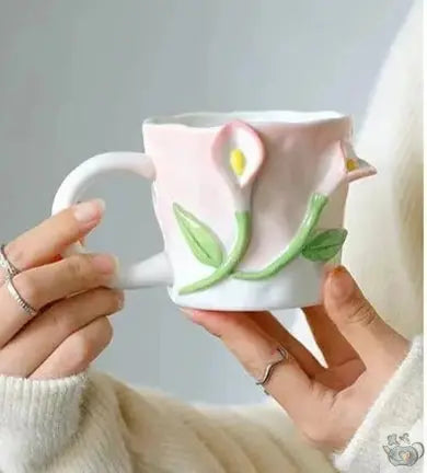 Tasse romantique fleurs 3D | Théières à la folie