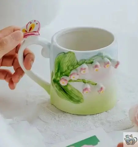 Tasse romantique fleurs 3D | Théières à la folie