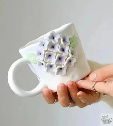 Tasse romantique fleurs 3D | Théières à la folie