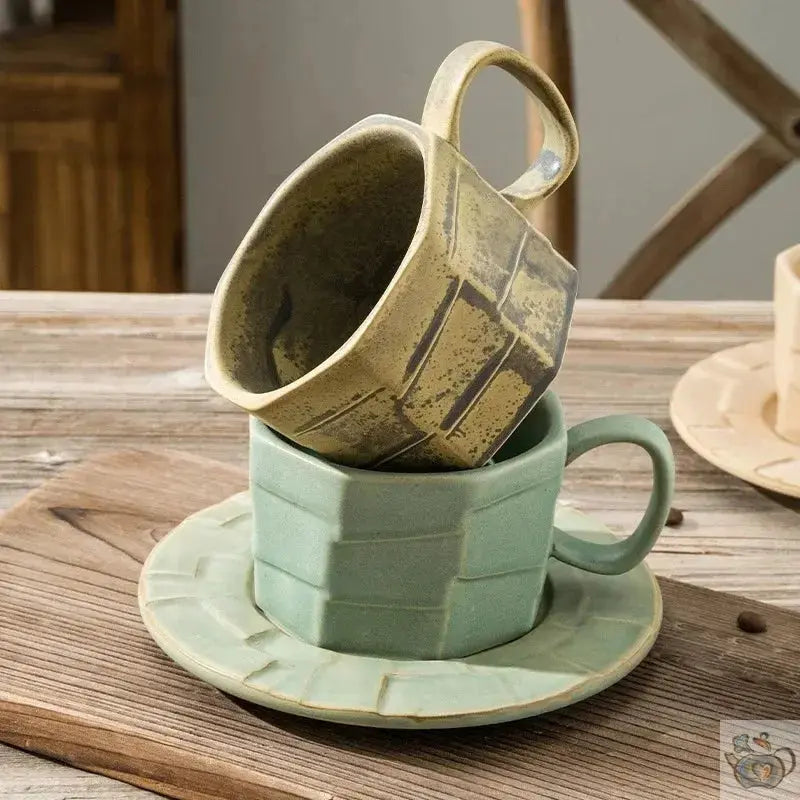 Tasse rustique en céramique taillée au couteau | Théières à la folie