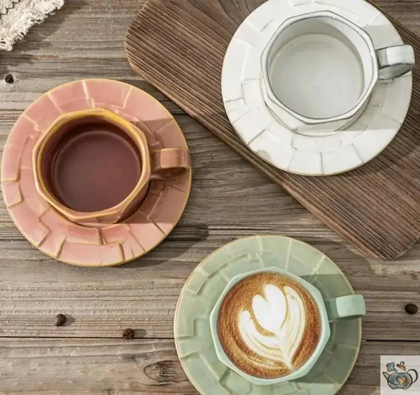 Tasse rustique en céramique taillée au couteau | Théières à la folie