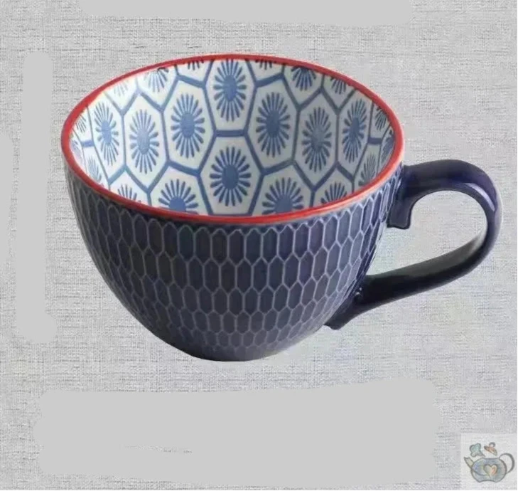 Tasses colorées motifs émaillés intérieurs | Théières à la folie