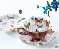 Thumbnail for Tasse européenne porcelaine papillons |  Théières à la folie