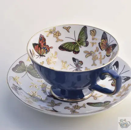 Tasses européennes porcelaine papillons | Théières à la folie