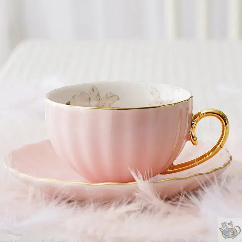 ​Tasses porcelaine pastel intérieur fleuri | Théières à la folie