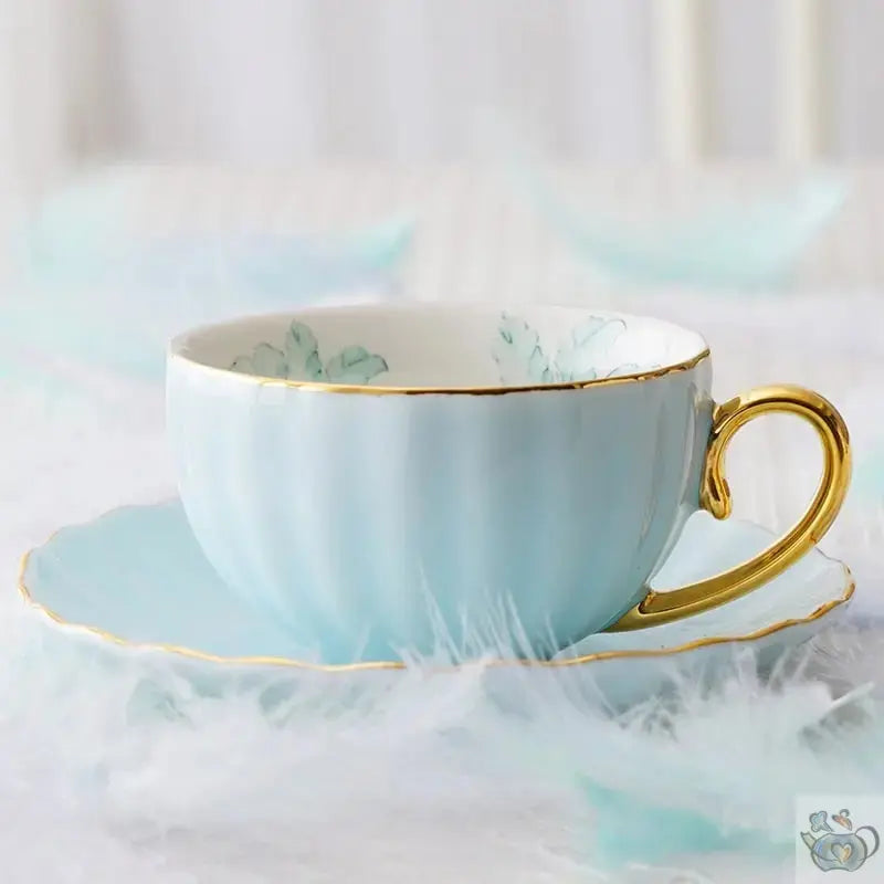 ​Tasses porcelaine pastel intérieur fleuri | Théières à la folie