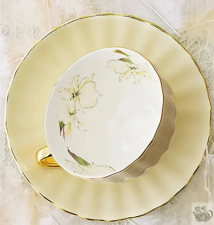 ​Tasses porcelaine pastel intérieur fleuri | Théières à la folie