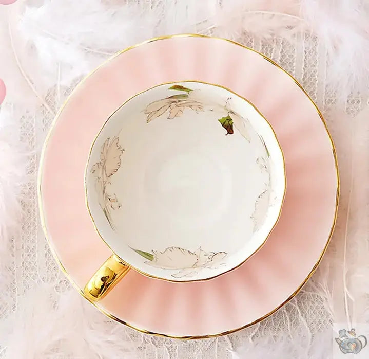 ​Tasses porcelaine pastel intérieur fleuri | Théières à la folie