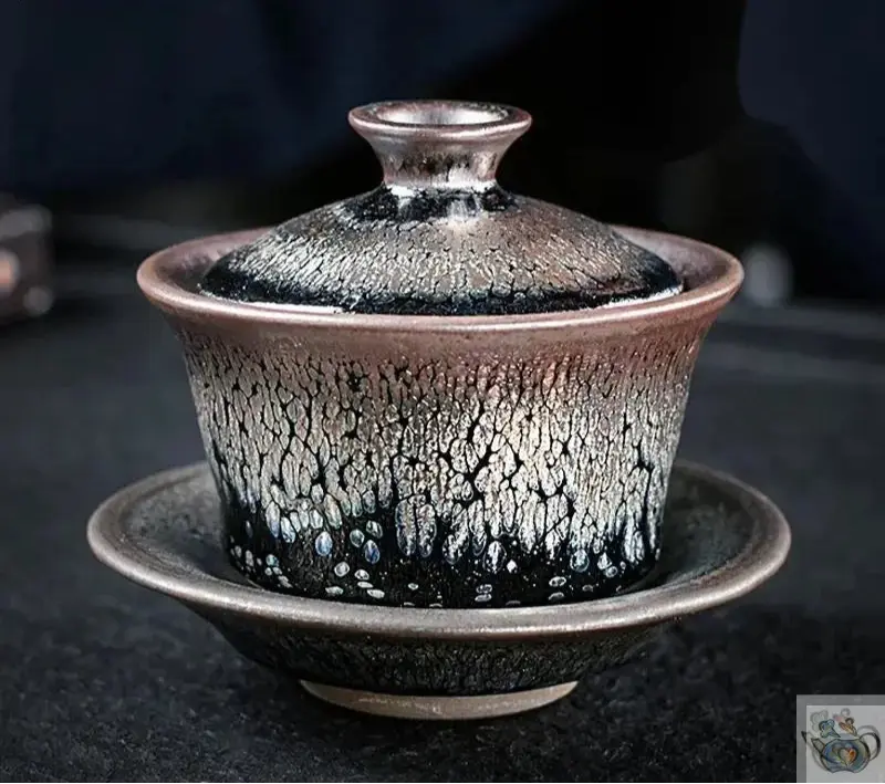 Théière Gaiwan porcelaine noire JianZhan | Théières à la folie