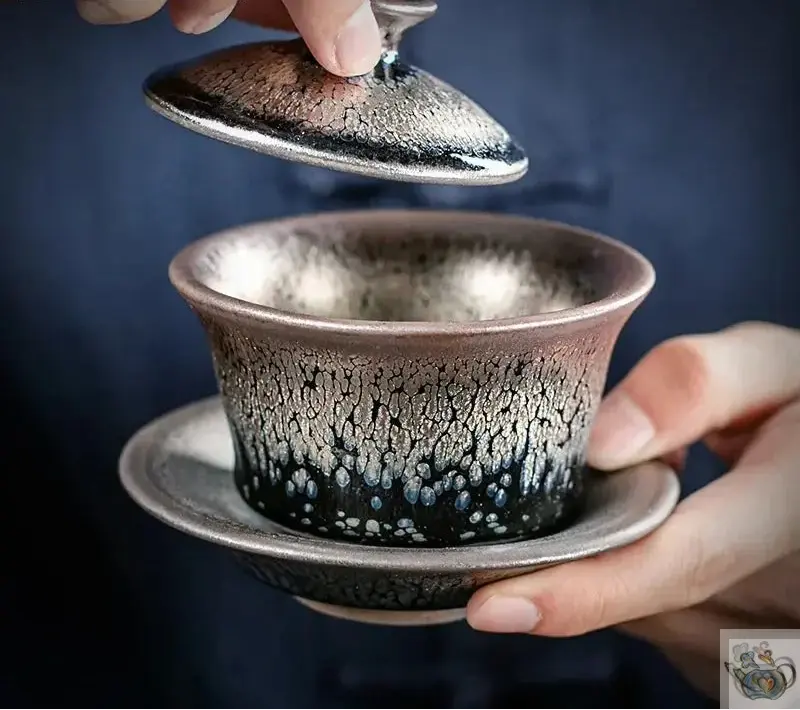 Théière Gaiwan porcelaine noire JianZhan | Théières à la folie