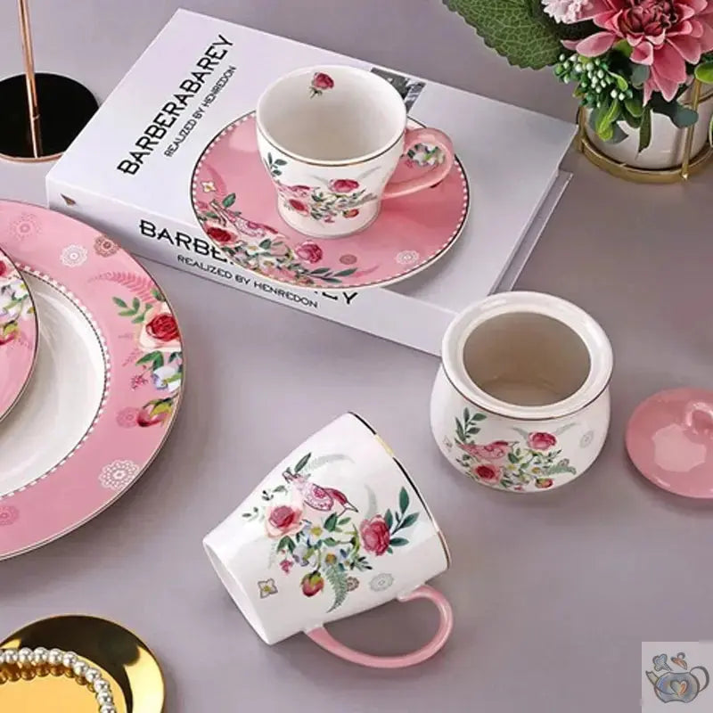 Théière à compléter en céramique rose et blanc | Théières à la folie