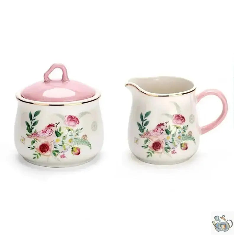 Théière à compléter en céramique rose et blanc | Théières à la folie