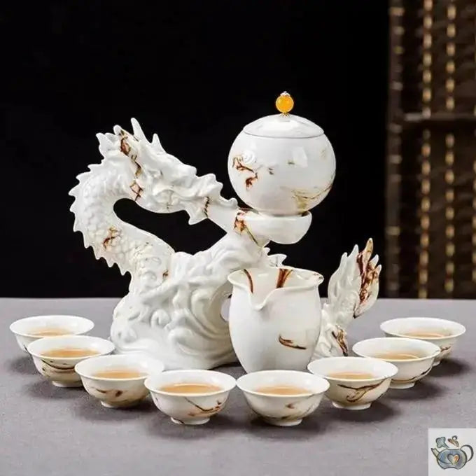 Théière dragon céramique marbrée semi-automatique | Théières à la folie