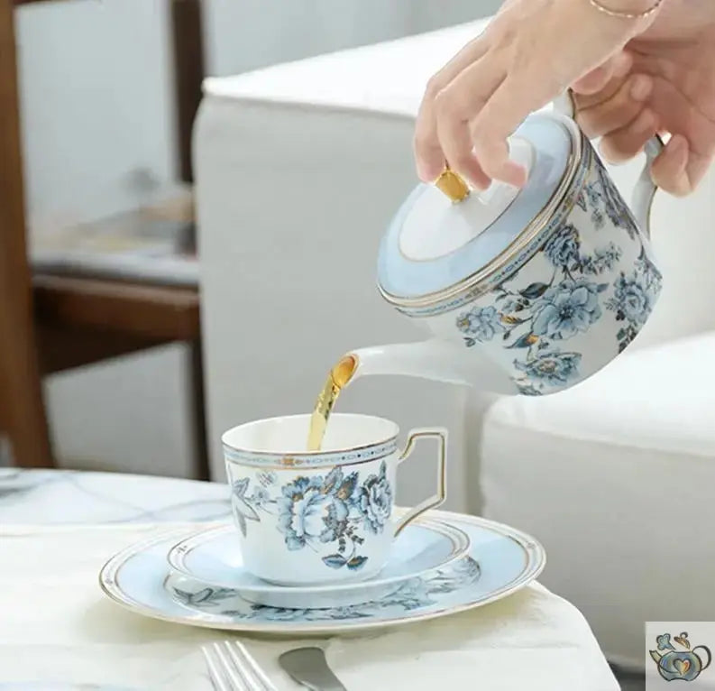 Théière en porcelaine doux motifs floraux | Théières à la folie