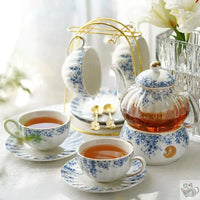 Thumbnail for Théière en porcelaine gaufrée fleurs bleues | Théières à la folie