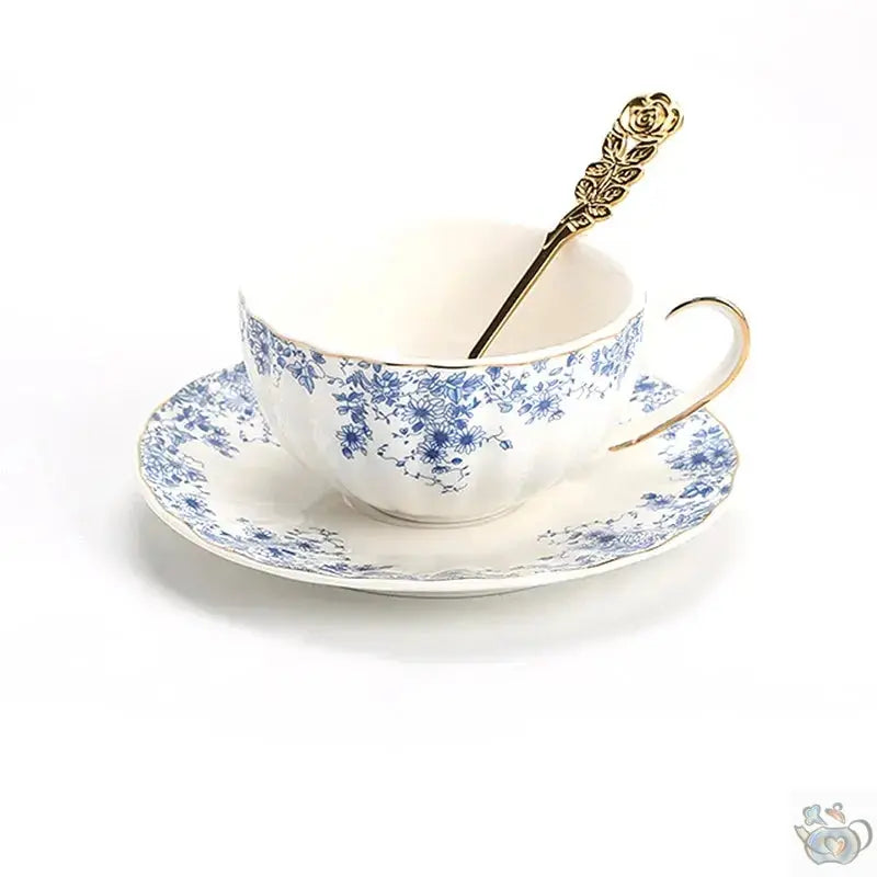 Théière en porcelaine gaufrée fleurs bleues | Théières à la folie