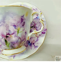 Thumbnail for Théière en porcelaine iris mauves en aquarelle | Théières à la folie